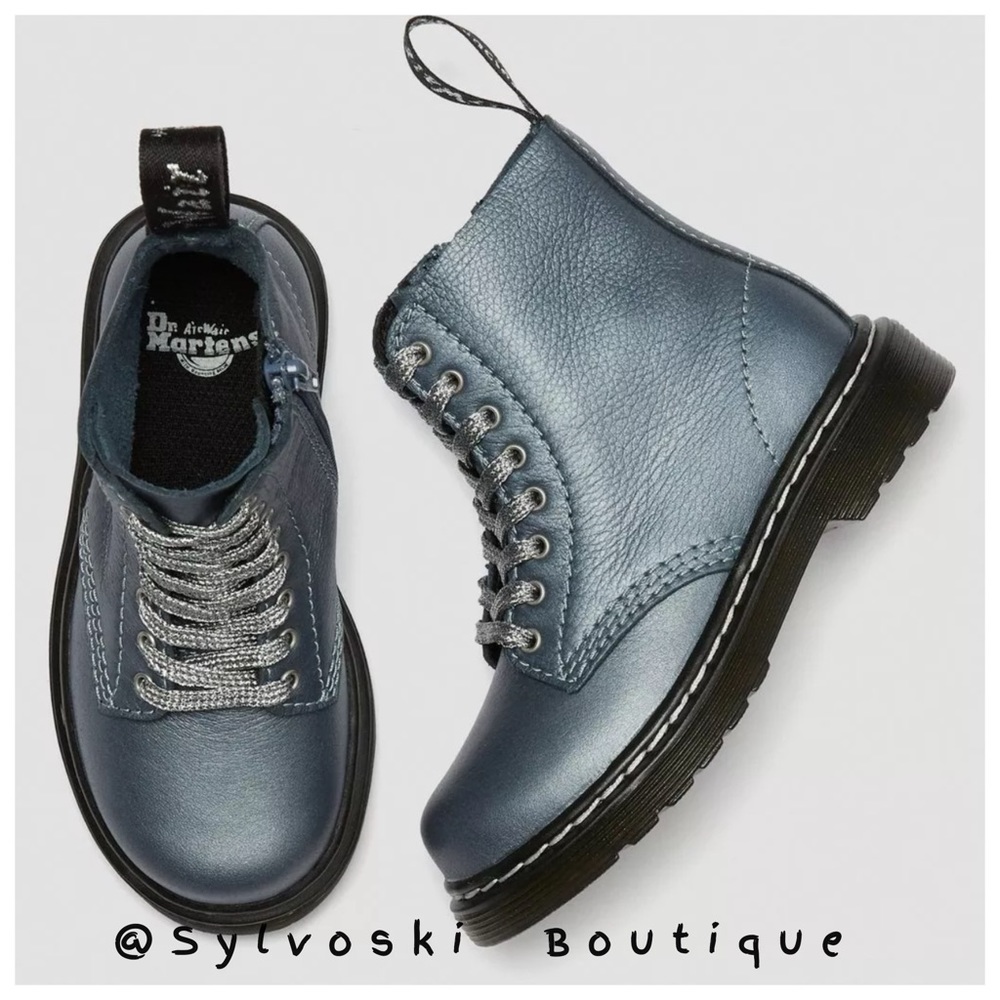 🩶 DR MARTENS TODDLER 1460 PASCAL METALLIC VIRGINIA NWT 🩶